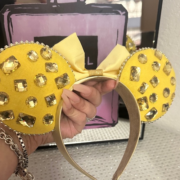 Hand made Yellow Gemstone Disney Ears Headband - Picture 3 of 4